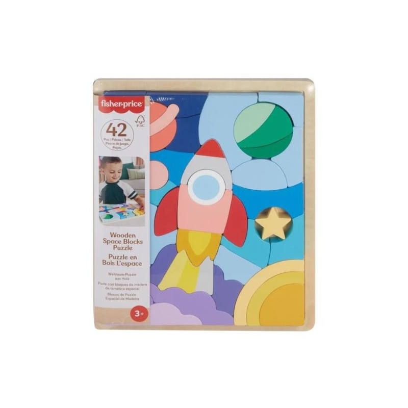FISHER-PRICE - ΞΥΛΙΝΟ ΠΑΖΛ 42 ΤΕΜΑΧΙΑ ΔΙΑΣΤΗΜΑ - HXY42