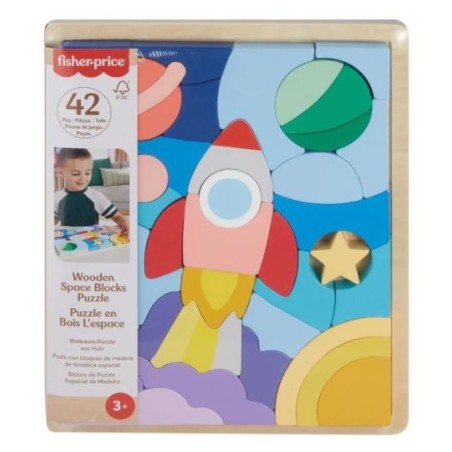FISHER-PRICE - ΞΥΛΙΝΟ ΠΑΖΛ 42 ΤΕΜΑΧΙΑ ΔΙΑΣΤΗΜΑ - HXY42