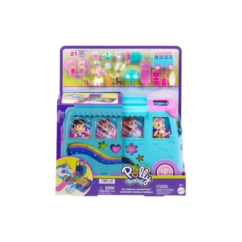 POLLY POCKET - PET MOBILE ADVENTURE - ΤΡΟΧΟΣΠΙΤΟ ΜΕ ΖΩΑΚΙΑ ΣΕΤ ΠΑΙΧΝΙΔΙΩΝ - JCC22