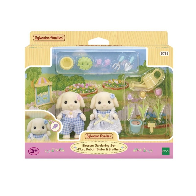 SYLVANIAN FAMILIES BLOSSOM GARDENING SET -FLORA RABBIT SISTER   BROTHER-