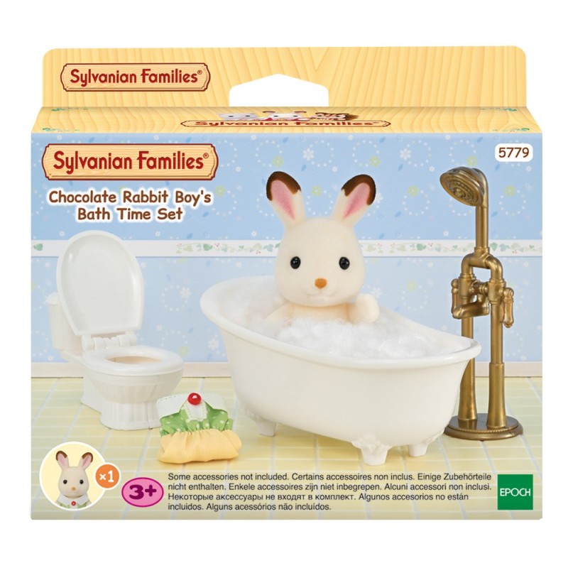 SYLVANIAN FAMILIES CHOCOLATE RABBIT BOYS BATH TIME SET