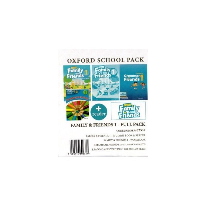 FAMILY AND FRIENDS 1 FULL PACK (SB + WB + ALPHABET BOOK + GRAMMAR FRIENDS 1 + OXFORD PRIMARY SKILLS READING