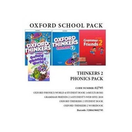 OXFORD THINKERS 2 PHONICS PACK (SB + WB + GRAMMAR FRIENDS 2 + OXFORD PHONICS WORLD 4) - 02795