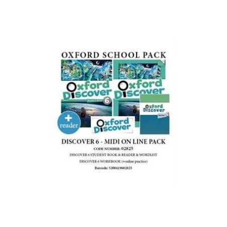 OXFORD DISCOVER 6 PACK MIDI ONLINE (SB + WB WITH ONLINE PRACTICE + WORDLIST + READER) - 02825