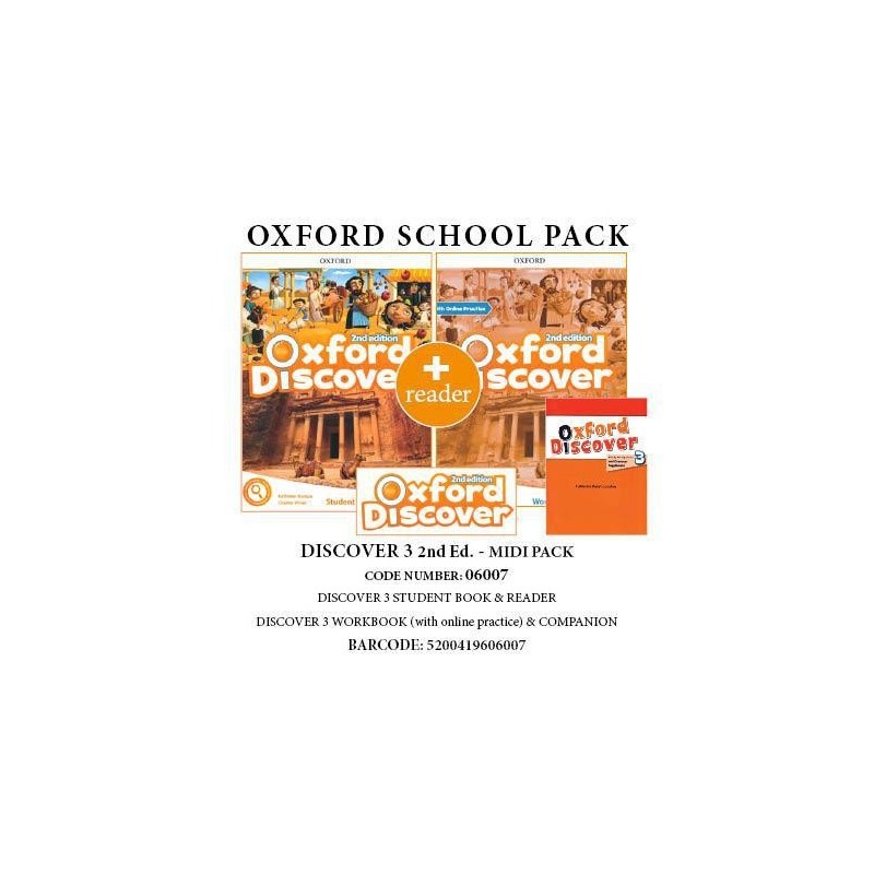 OXFORD DISCOVER 3 PACK MIDI ONLINE(SB+ WB(+ONLINE PRACTICE)+ COMPANION+ READER) - 06007 2ND ED