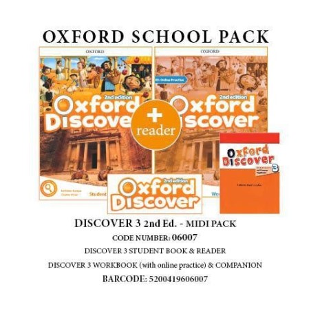 OXFORD DISCOVER 3 PACK MIDI ONLINE(SB+ WB(+ONLINE PRACTICE)+ COMPANION+ READER) - 06007 2ND ED