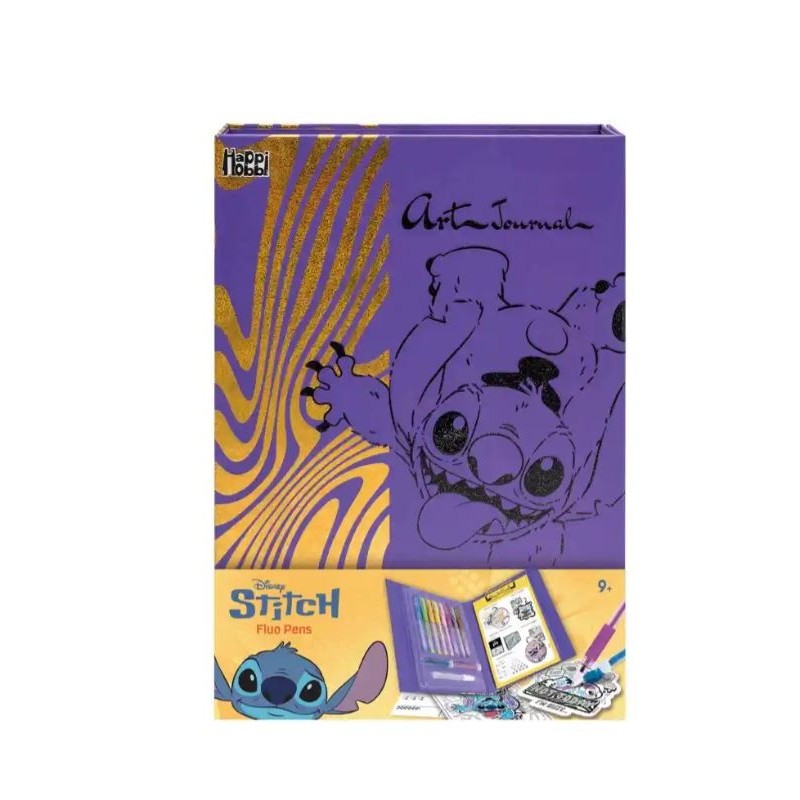 HAPPIHOBBI ART JOURNAL ΗΜΕΡΟΛΟΓΙΟ ΜΕ FLUO ΣΤΥΛΟ STITCH