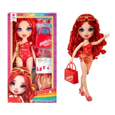 RAINBOW HIGH SWIM   STYLE FASHION DOLL- RUBY (RED)