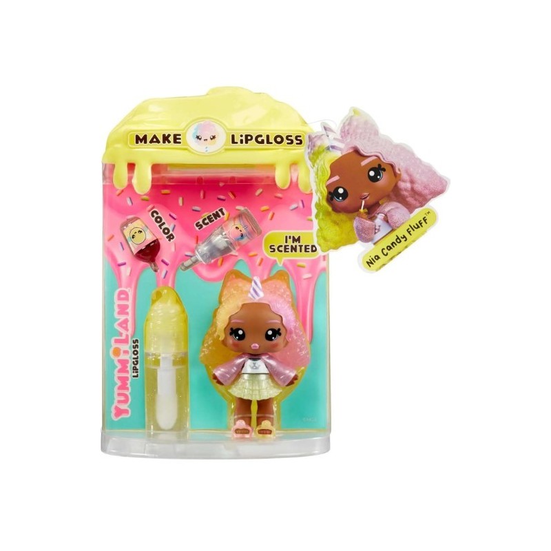 YUMMILAND LIP GLOSS DOLL SERIES 2- COTTON CANDY (NIA CANDY FLUFF)