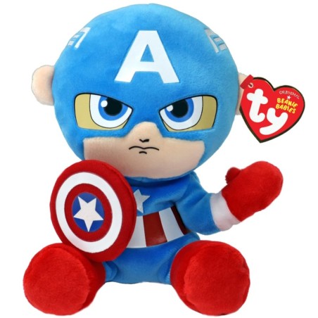 TY BEANIE BOOS ΛΟΥΤΡΙΝΟ MARVEL: ΧΝΟΥΔΩΤΟ FLOPPY CAPTAIN AMERICA 15ΕΚ