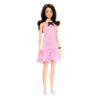 ​BARBIE FASHIONISTAS - BROWN HAIR WITH PINK PLAID DRESS - HRH21